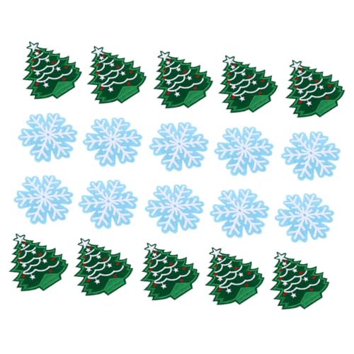 Tofficu 1 Satz Weihnachtspatch Weihnachtsausschnitte Weihnachtsaufnäher Motive Dekorationen Weihnachtsmotiv Weihnachten Christmas-decorations Flicken Aufbügeln Vliesapplikationen 20 Stück von Tofficu