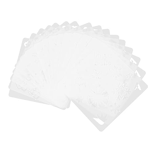Tofficu 1 Satz Weihnachtszeichenbrett Herstellung Weihnachten Hochzeit Drinnen Malerei Ornament Bausatz Weihnachtsmalschablonen Zeichnungsvorlage Plastik Weiß 16 Stück von Tofficu