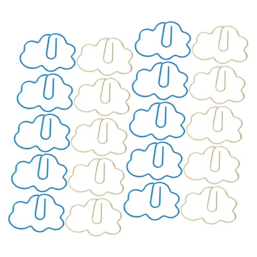Tofficu 1 Satz Wolkenförmige Büroklammern Aus Flexible Und Mehrzweck Papierclips Und Milchweiß Für Memos Fotos Notizen Und Dokumente 20 Stück von Tofficu