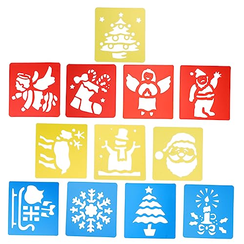 Tofficu 1 Satz Zeichnungsvorlage Für Weihnachts-bastelfarbe-vorlage Weihnachtsmalerei Vorlage Weihnachtsdeko Malschablonen Für Weihnachtsschablonen Malen 12 Stück von Tofficu
