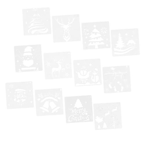 Tofficu 1 Satz Zeichnungsvorlage Für Weihnachtsausschnitte Dekoration Drinnen Bausatz Schablone Graffiti-zeichenwerkzeuge Weihnachtsspielzeug Beige Umweltschutz Pp-material 12 Stück von Tofficu