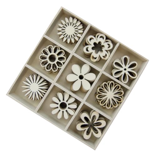 Tofficu 1 Schachtel DIY Holzscheiben Hohle Blumenförmige Holzstücke für Bastelprojekte Unlackierte Holzscheiben für Dekoration Scrapbooking und von Tofficu