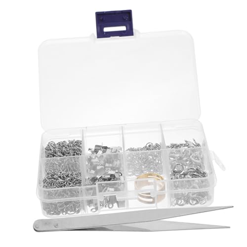 Tofficu 1 Schachtel Fach Box Schmuckzubehör mit Karabinerverschlüssen Biegeringen und Quetschperlen für DIY Schmuckherstellung Langlebig Einfach zu Montieren für Armbänder und Halsketten von Tofficu