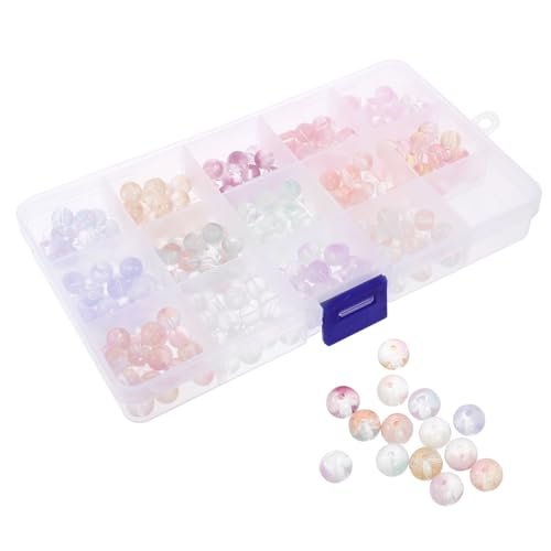 Tofficu 1 Schachtel Glasperlen mit Farbverlauf für Schmuckherstellung DIY Armband Halskettenperlen Facettierte Bruchsichere Bastelperlen zum Auffädeln Vielseitig für Kreative von Tofficu