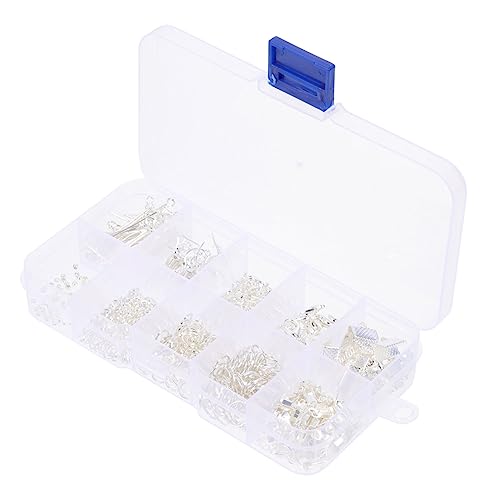 Tofficu 1 Schachtel Ohrring DIY Fächer Silber Ohrhaken Ohrringverschlüsse Sicher Ohrringzubehör für Schmuckherstellung und Basteln von Tofficu