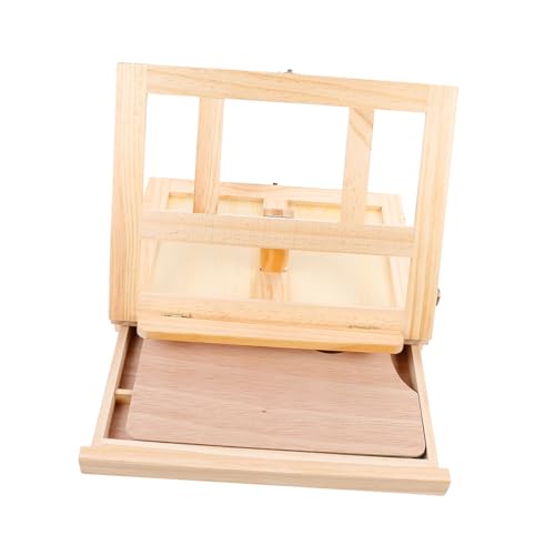 Tofficu 1 Stück Bilderrahmen Ausstellungsständer Gestell Tisch Staffelei Kunst Tischplatte künstler staffeleien Pinselhalter Staffelei mit Schublade Displayhalter Mini-Holzständer Green von Tofficu