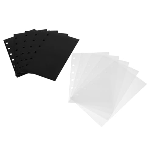 Tofficu 10 Blatt Teiliges Abheftbare Dokumententaschen mit Ring Lochung Wasserfeste Binder Pouches in Schwarz und Transparent Reißfeste Aufbewahrungstaschen für Loseblätter und Tofficu 10 Blatt Teiliges Abheftbare Dokumententaschen mit Ring Lochung Wasserfeste Binder Pouches in Schwarz und Transparent Reißfeste Aufbewahrungstaschen für Loseblätter und von Tofficu