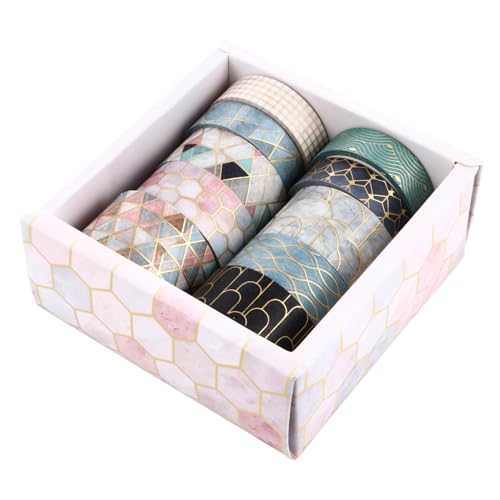 Tofficu 10 Rollen Japanische Washi Klebebänder DIY Masking Tape für Scrapbooking Tagebuch Deko Geschenkverpackung Geometrisches Design Buntes Malermaterial Tofficu 10 Rollen Japanische Washi Klebebänder DIY Masking Tape für Scrapbooking Tagebuch Deko Geschenkverpackung Geometrisches Design Buntes Malermaterial von Tofficu