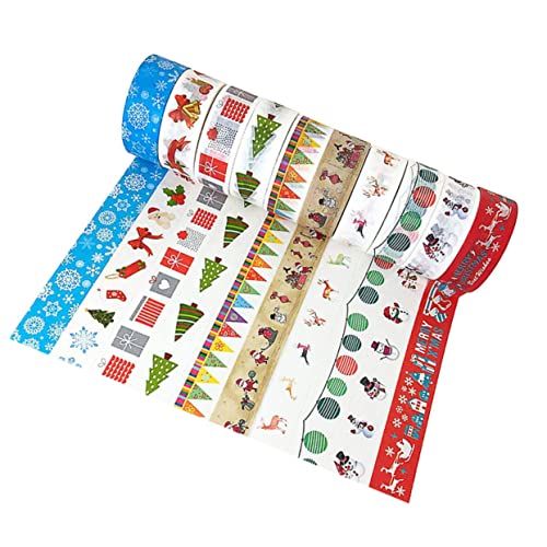 Tofficu 10 Rollen Papier Klebeband klebrig Gold Bastelbänder Scrapbooking-Bänder weihnachtsdeko abreißbares Washi-Tape selbstklebendes Washi-Tape Mehrzweck-Washi-Tape von Tofficu