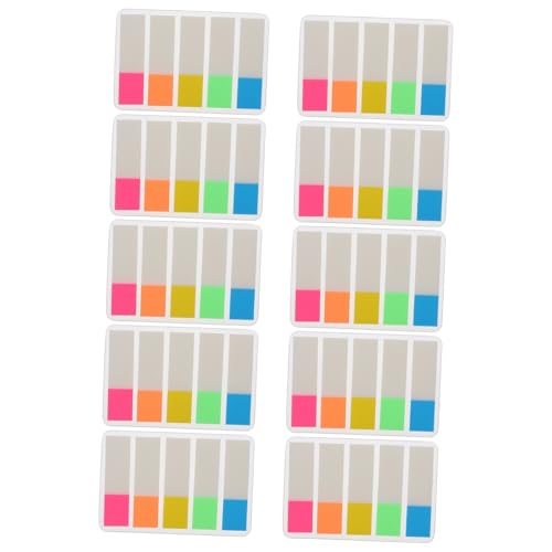 Tofficu 10 Sätze Fluoreszierende Haftnotizen Sticky Memo Notes Farbige Index Tabs Selbstklebend Wiederablösbar Leicht Tragbar für Büro Schule Zuhause zur Organisation und Kennzeichnung von Tofficu