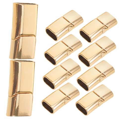 Tofficu 10 Stück Armband Magnetverschluss Schmuck Makramee Schublade halskette verschluss armbandverschluss Halskette Verbindungsverschluss Metallverschluss für Halskette Legierung Golden von Tofficu