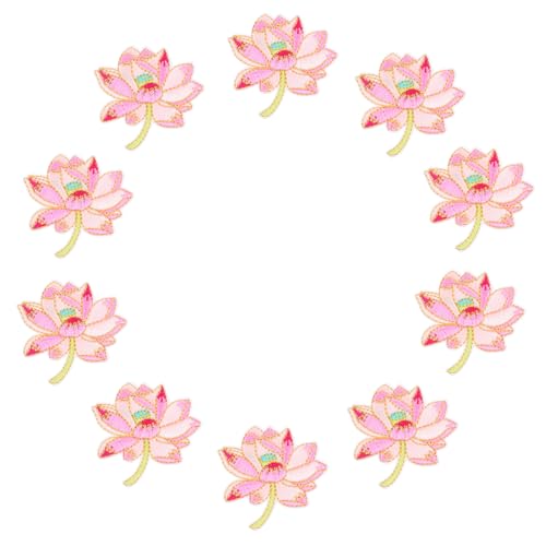 Tofficu 10 Stück Bestickte Lotus Blüten Patches Bunte Blumen Applikationen zum Aufnähen und Aufbügeln für Kleidung Diy Kreative Textildekoration Tofficu 10 Stück Bestickte Lotus Blüten Patches Bunte Blumen Applikationen zum Aufnähen und Aufbügeln für Kleidung Diy Kreative Textildekoration von Tofficu