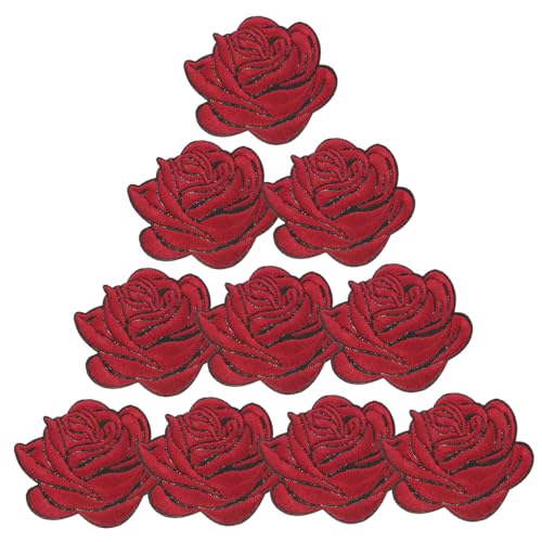 Tofficu 10 Stück Blumen Aufnäher zum Aufbügeln Stickerei Patches für Kleidung und Rucksack Bunte Detailreiche Stoffapplikationen zum Reparieren und Dekorieren von Hosen und Jacken von Tofficu