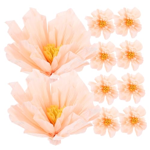 Tofficu 10 Stück Blumenstrauß Aus Krepppapier Kleine Papierblume Kreppblumen Groß Übergroße Papierblumen Blumendekor Aus Papier Papierblumen Für Die Wandkulisse Krepppapierblume Rosa von Tofficu