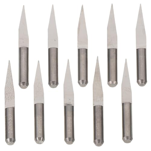 Tofficu 10 Stück Computer -Gravurmesser Holzstecher Schnitzbits Gravieren Schaftfräser Holzschnitzerei Holzhandwerksbohrgeräte CNC-Gravierbit Drillbits für DIY -Bohrer Wolfram Stahl Silber Tofficu 10 Stück Computer -Gravurmesser Holzstecher Schnitzbits Gravieren Schaftfräser Holzschnitzerei Holzhandwerksbohrgeräte CNC-Gravierbit Drillbits für DIY -Bohrer Wolfram Stahl Silber von Tofficu