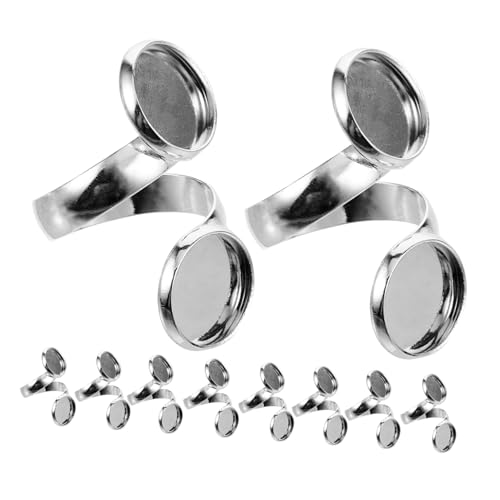 Tofficu 10 Stück Edelstein-ringbasis Heiraten Leerer Ring Für Ringrohlinge Ringeinstellungen Schmuck Klein Bausätze Ring Leer Runde Rohlinge Fingerringe Rohlinge Ringe Teile Kupfer Silver von Tofficu