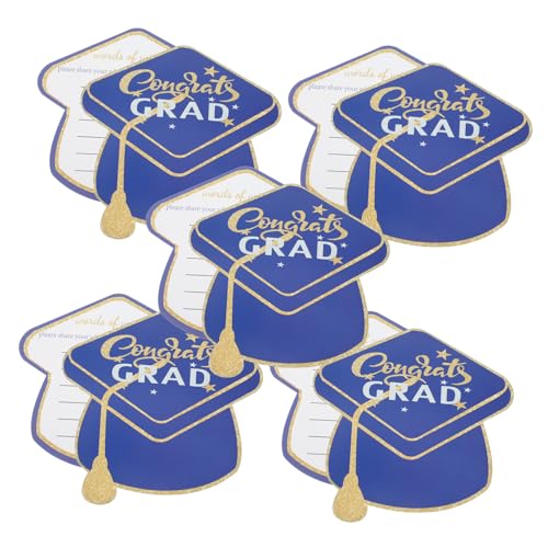 Tofficu 10 Stück Graduierungshutkarte Kartenrohlinge Abschlusskarten Mütter Kind Dampf Farbig Und Alle Post Einladung Mit Abschlussfeier Grüße Leer Bejahung Blue Papier von Tofficu