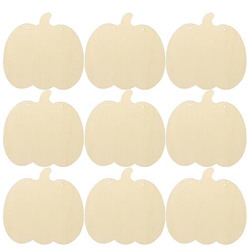 Tofficu 10 Stück Halloween-Kürbisscheiben Aus Holz 15 Cm/5 9 Zoll Unbehandelte Holzanhänger Kürbisformen Halloween-Hängedekorationen Für Bastelornamente Outdoor-Verzierungen Kinder von Tofficu
