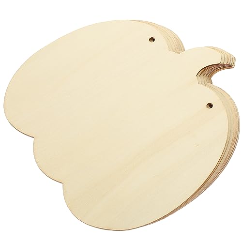 Tofficu 10 Stück Halloween-Kürbisscheiben Aus Holz 20 Cm/7 66 Zoll Unbehandelte Holzanhänger Kürbisformen Halloween-Hängedekorationen Zum Basteln Ornamente Verzierungen Für Draußen Kinder von Tofficu