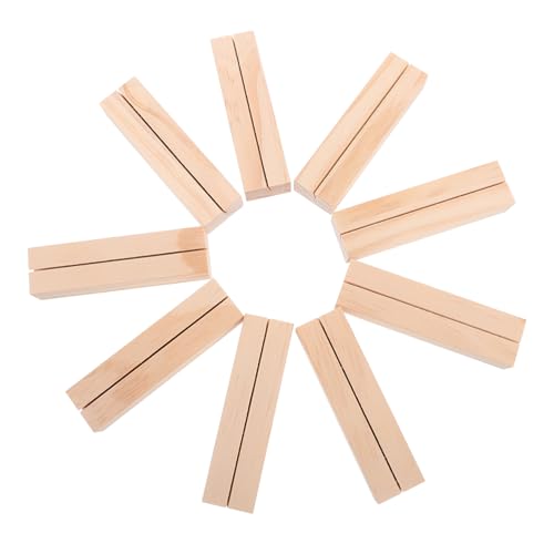 Tofficu 10 Stück Holz Platzkartenhalter Wiederverwendbare Tischkartenständer aus Holz für Hochzeiten Menüs und Fotos Eleganter Kartenclip für Verschiedene Anlässe von Tofficu