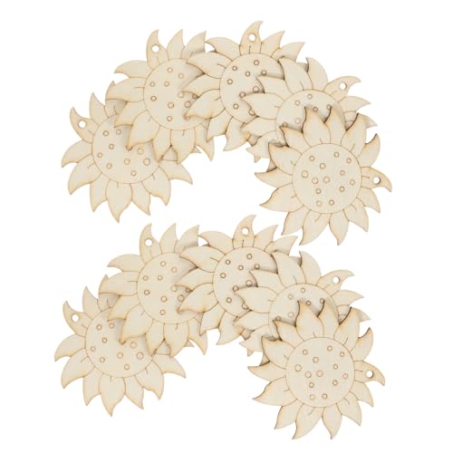 Tofficu 10 Stück Holzblumen Holzscheiben zum Bemalen Diy Bastelmaterialien für Unvollendete Holzblumen für Projekte Sicher und Hautfreundlich für Dekoration und von Tofficu