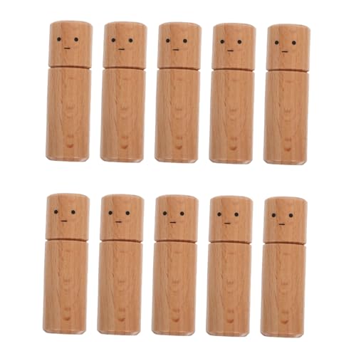 Tofficu 10 Stück Holzfiguren zum Bemalen Naturbelassene Glatte Holzpuppen für DIY Bastelprojekte der Feinmotorik und Kreative Kinderbeschäftigung von Tofficu