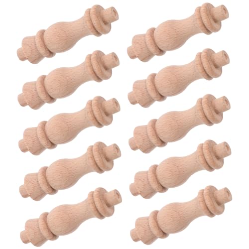 Tofficu 10 Stück Kürbissäulentrennwand Aus Massivem Holz Innere Horizontal Dekoration Spindel Handwerk Möbel Dekorativ Unvollendet Holzknäufe Zum Basteln Holzbaluster Baluster Holz Khaki von Tofficu