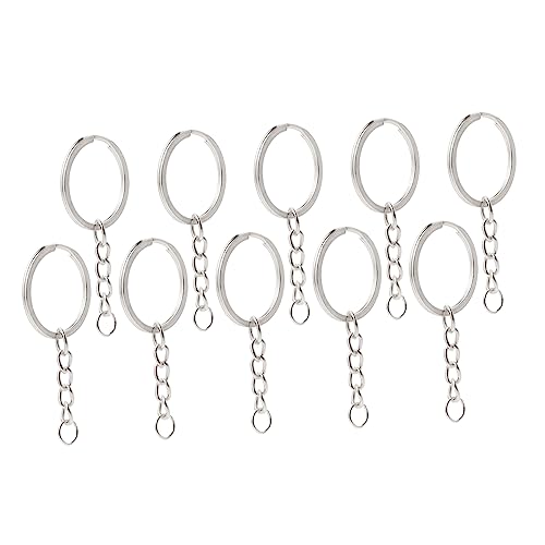 Tofficu 10 Stück Metall Spaltringe mit Kette DIY Schlüsselanhänger Zubehör für Bastelarbeiten und Vielseitig Einsetzbar für Schlüssel Anhänger und Mehr Tofficu 10 Stück Metall Spaltringe mit Kette DIY Schlüsselanhänger Zubehör für Bastelarbeiten und Vielseitig Einsetzbar für Schlüssel Anhänger und Mehr von Tofficu