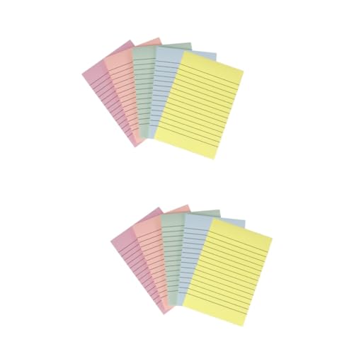 Tofficu 10 Stück Notizblock Selbstklebende Notizzettel Gestreifte Haftnotizen Selbstklebende Notizblock Papiernotizen Aufkleber von Tofficu