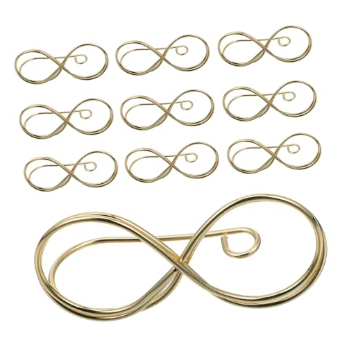 Tofficu 10 Stück Notizordner kleine Büroklammern Hochzeit Büroklammern Dekorative Papierklamme hochzeitsdekoration kartenhalter Desktop-Note-Klemmen geformte Büroklammern Clip Stahl Golden von Tofficu