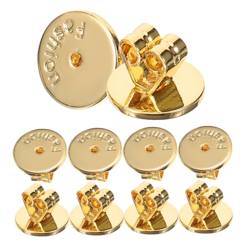 Tofficu 10 Stück Ohrring-zubehör Stopper Rücken Ohren Ohrringe Sichere Ohrring-verschlüsse Ohrstecker Ohrläppchen-unterlage Ohrring Zurück Schrauben Piercing Nieten Golden Metall von Tofficu