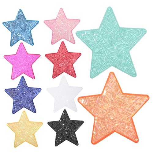Tofficu 10 Stück Pailletten Stern Aufnäher Aufbügelbilder für Kleidung Taschen Hüte Glitzernde Applikationen Verschiedenen Farben Einfach Anzubringen und Kreativ zu Dekorieren Tofficu 10 Stück Pailletten Stern Aufnäher Aufbügelbilder für Kleidung Taschen Hüte Glitzernde Applikationen Verschiedenen Farben Einfach Anzubringen und Kreativ zu Dekorieren von Tofficu