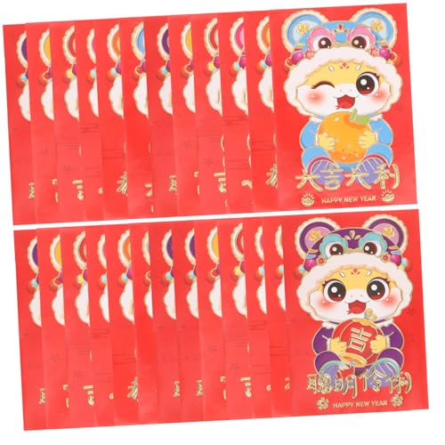 Tofficu 10 Stück Rote Umschläge für Chinesische Neujahr Lustige Cartoon Designs Robuste Geldtaschen für und Vielseitig Einsetzbar für Hochzeiten und Geburtstage von Tofficu