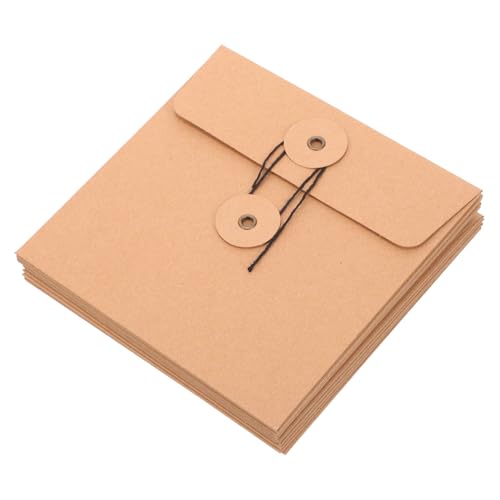 Tofficu 10 Stück Teiliges Braune Kraftpapier CD Hüllen Umweltfreundliche CD und Dvd Aufbewahrungstaschen Platzsparende Papierhüllen für Büro Zuhause und Schule Praktische Schutzhüllen für von Tofficu
