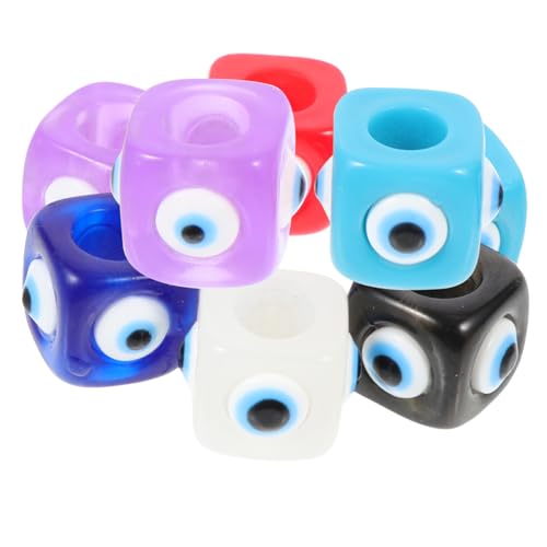 Tofficu 10 Stück Teiliges Bunte Kunststoff Perlen mit Augenmuster Lose Schmuckbastelperlen für DIY Schmuckherstellung Geeignet für Armbänder Halsketten und Originelles Basteln von Tofficu