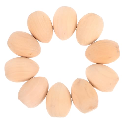 Tofficu 10 Stück Teiliges DIY Holz Ostereier Mittlere Unbemalt zum Bemalen Basteln Ostern Holzornamente Kreative Osterdeko für Jungen Mädchen von Tofficu