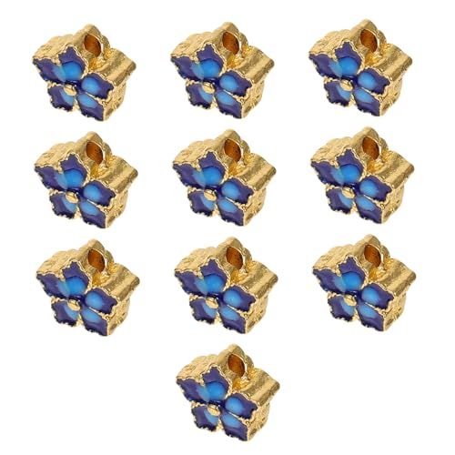 Tofficu 10 Stück Teiliges Doppelseitiger Fünfblättriger Emaille blüten anhänger aus Legierung Langlebige Schmuckperlen für DIY Ohrringe Halsketten und Armbänder Glatte Oberfläche Farbecht von Tofficu