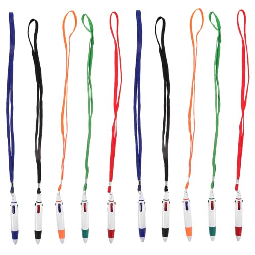 Tofficu 10 Stück Teiliges Farben Kugelschreiber mit Umhängeband Multifunktional Einziehbar Bunte Stifte für Schule Büro für Schüler Krankenschwestern Freunde Tofficu 10 Stück Teiliges Farben Kugelschreiber mit Umhängeband Multifunktional Einziehbar Bunte Stifte für Schule Büro für Schüler Krankenschwestern Freunde von Tofficu