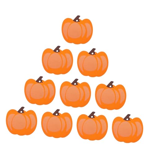 Tofficu 10 Stück Teiliges Halloween Holzscheiben Unbemalte Kürbis Dekoration aus Sicherem Material Vielseitige DIY Holz Accessoires für Kreative Herbst und Halloween Bastelprojekte von Tofficu