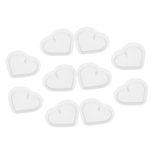 Tofficu 10 Stück Teiliges Herz Silikon Formset Flexible Epoxidharz Gießform für DIY Schmuck Schlüsselanhänger Anhänger Handliche Langlebige Molds für Kreative Bastelprojekte von Tofficu