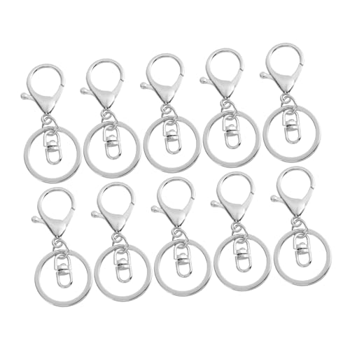 Tofficu 10 Stück Teiliges Metall Lobster Verschluss Langlebige Schnellverschluss Karabiner Drehbare Schlüsselanhänger Sichere Lanyard Haken für DIY Schlüsselbund und Zubehör von Tofficu