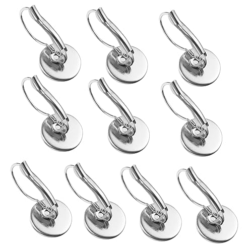 Tofficu 10 Stück Teiliges Ohrhaken mit Flachem Ohrkorb für DIY Schmuckherstellung Langlebige Praktische Ohrring Basis für Designs und Basteln von Tofficu