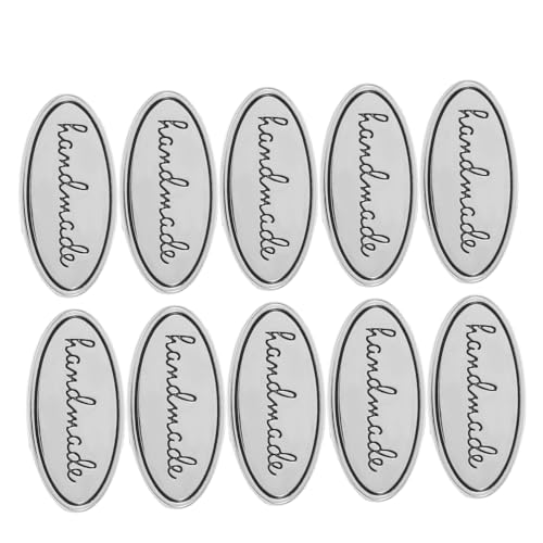 Tofficu 10 Stück Teiliges Ovale Handgefertigte Zinklegierung Metalllabels mit Unterlegscheiben Langlebige DIY Etiketten zum Annähen Vielseitige Verzierung für Taschen Kleidung Jeans und Tofficu 10 Stück Teiliges Ovale Handgefertigte Zinklegierung Metalllabels mit Unterlegscheiben Langlebige DIY Etiketten zum Annähen Vielseitige Verzierung für Taschen Kleidung Jeans und von Tofficu