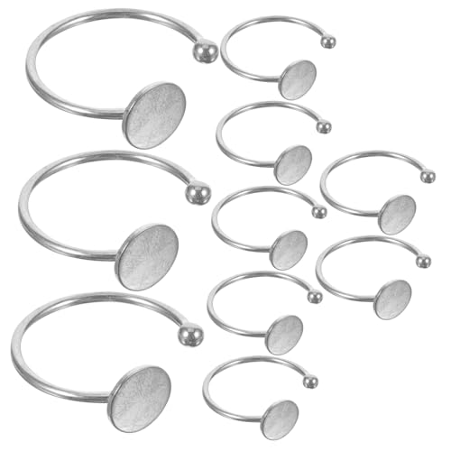 Tofficu 10 Stück Teiliges Ringrohling Verstellbare Metallringbasis für Schmuckherstellung DIY Ring Tray Zubehör Langlebig und Anpassbar für Fingerringe von Tofficu