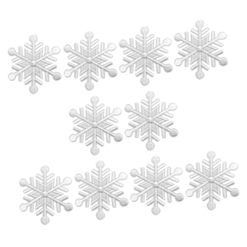 Tofficu 10 Stück Teiliges Schneeflocken Patches aus Besticktem Kunstseide Material Selbstklebend und Bügelbar für DIY Kleidung Reparatur und Dekorative Verstärkung von Jacken Taschen und von Tofficu