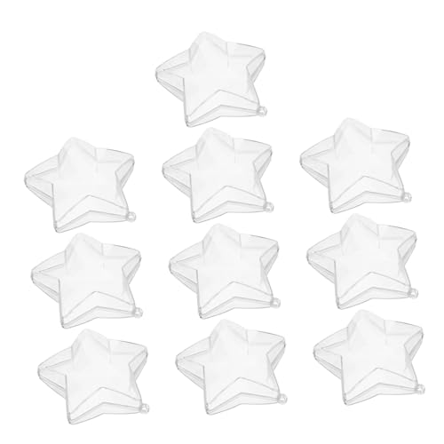 Tofficu 10 Stück Teiliges Transparente Kunststoff Sterne zum Befüllen DIY Stern Ornamente mit Großem Innenraum für Süßigkeiten Vielseitige Dekorative Hängedeko für Weihnachten Hochzeit von Tofficu