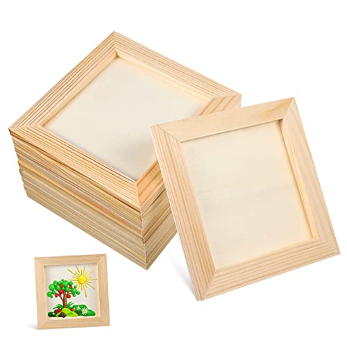 Tofficu 10 Stück Teiliges Unbehandelte Holzbilderrahmen Vollholzrahmen mit Glatter Oberfläche Diy Bilderrahmen für Clay und Aquarellmalerei für Schule Kindergarten Bastelprojekte von Tofficu