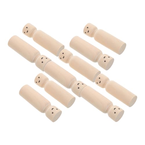 Tofficu 10 Stück Teiliges Unbemalter Holzpuppen aus Naturholz Glatte Oberfläche DIY bemalung und kreative Beschäftigung für Wohn Kinderzimmerdekoration Kreative Handwerksprojekte von Tofficu
