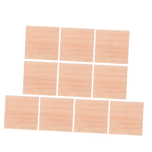 Tofficu 10 Stück Teiliges Unlackierte Quadratische Holzstücke aus Naturholz für Diy Basteln Gravieren Malen Holzscheiben für Kunstprojekte und Dekorationen von Tofficu