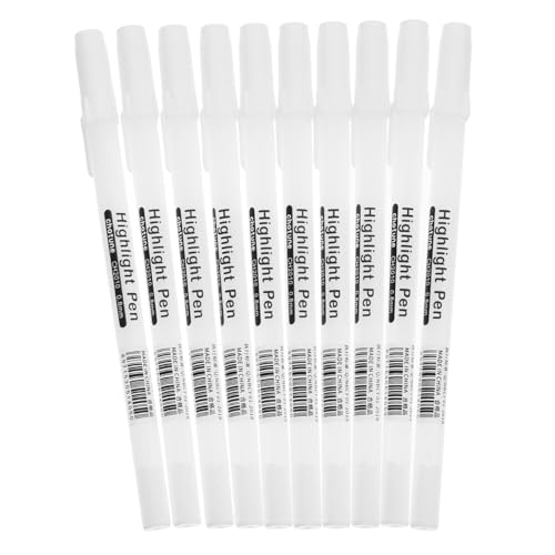 Tofficu 10 Stück Teiliges Weißer Highlighter Marker Glänzende Weiße Markierstifte für Dunkles Papier Handgemalt für Zeichnen Scrapbooking DIY Fotoalben Glattes Schreiben Zufällige Farbe von Tofficu